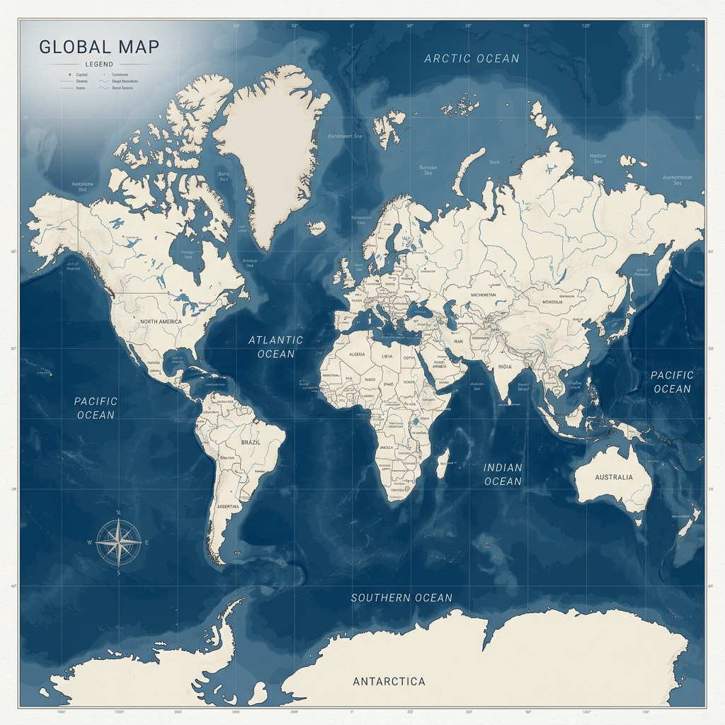 Real World Map — Global Network